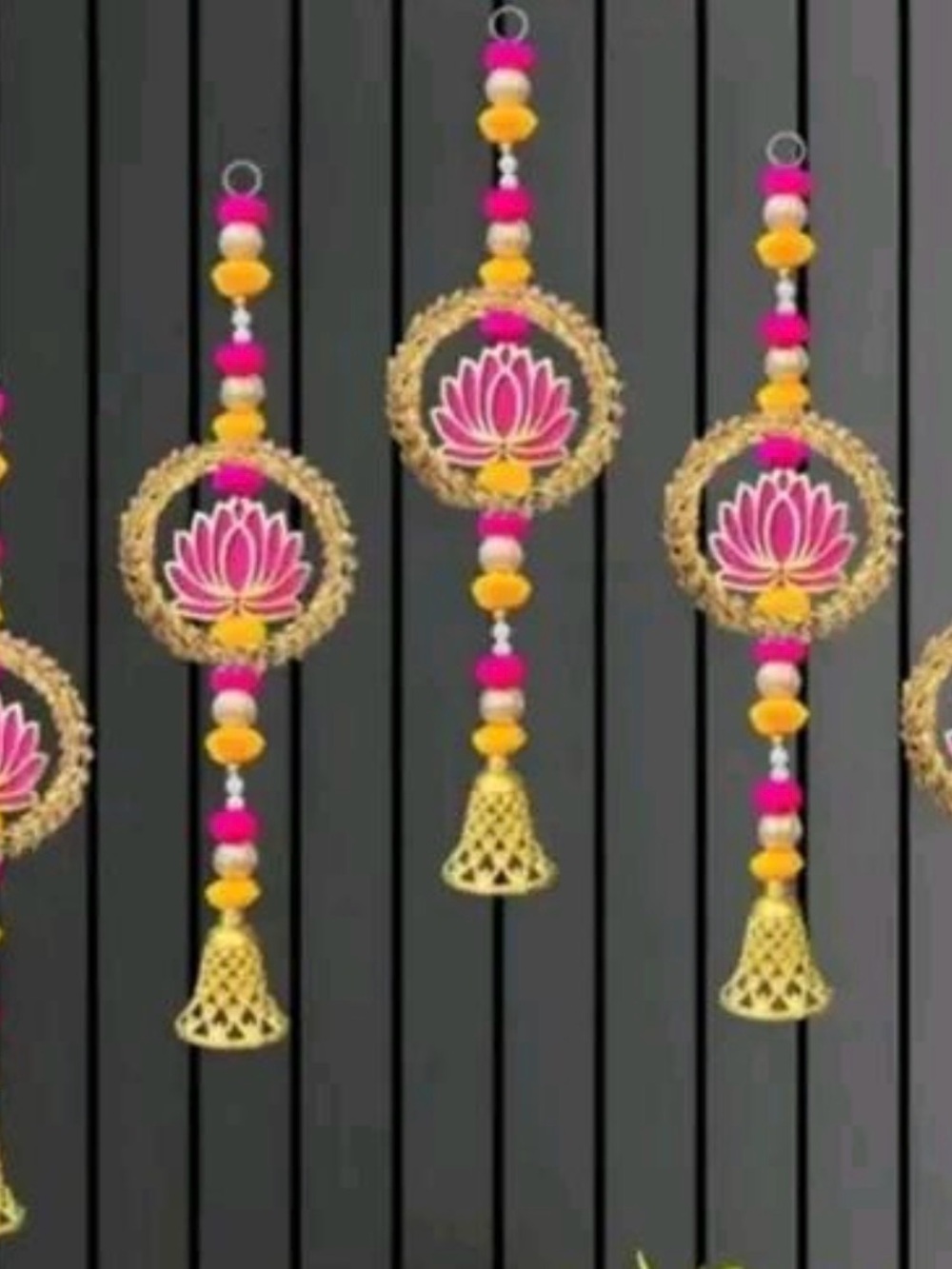 Decorative Pink and Yellow Lotus Hanging Ornament for Women Accessories